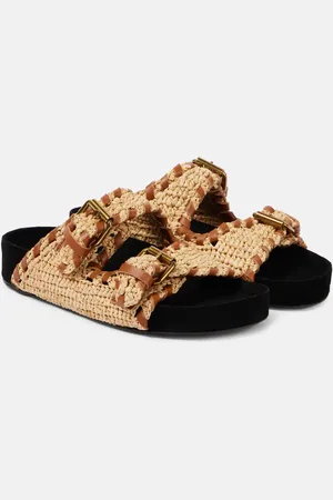 Isabel Marant Sandalen Lennyo aus Raffiabast mit Leder