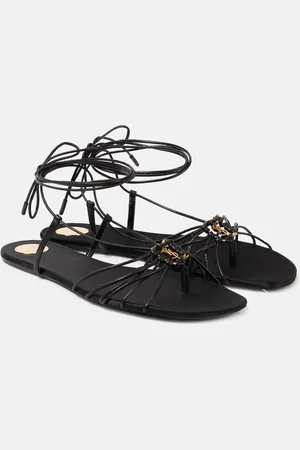 Saint Laurent Sandalen Babylone Cassandre aus Leder