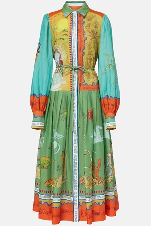 ALÉMAIS Alémais Maxikleid Surrealist aus Baumwolle