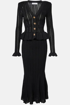Self-Portrait Maxikleid aus Pointelle-Strick
