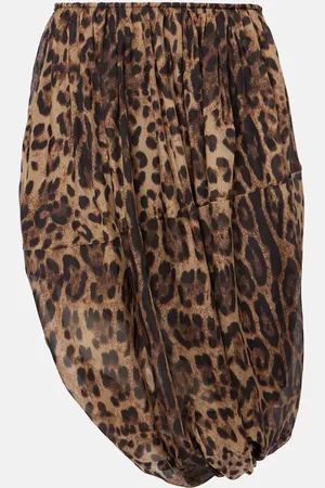 JACQUES WEI Bedruckter Midirock aus Chiffon