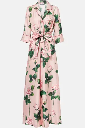 Dolce & Gabbana Bedrucktes Maxikleid aus Seidensatin