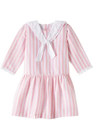 La Coqueta Kleid Aranda aus Baumwolle und Leinen