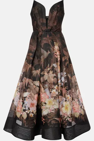 ZIMMERMANN Midikleid Illuminate Draped aus Leinen und Baumwolle