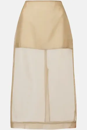 The Frankie Shop Midirock Peri aus einem Seidengemisch