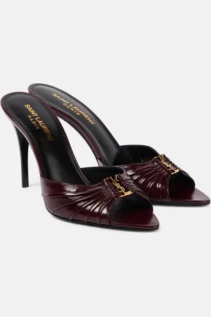 Saint Laurent Pantoletten Babylone Cassandre 90 aus Leder