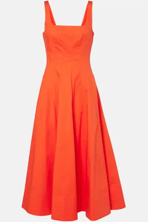 Staud Midikleid Wells aus Baumwollpopeline