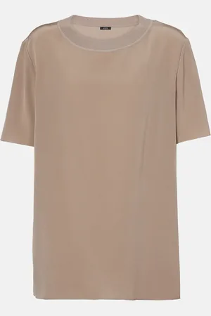 Joseph T-Shirt Rubin aus Seiden-Crêpe