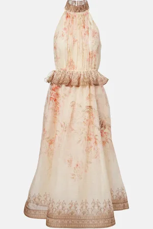 ZIMMERMANN Midikleid Illuminate aus Leinen und Seide