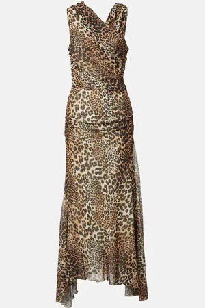Ganni Bedrucktes Maxikleid aus Mesh