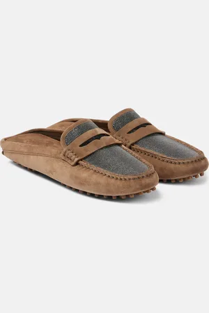 Brunello Cucinelli Mokassins Monili aus Veloursleder