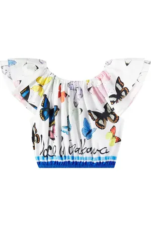 Dolce & Gabbana Bedrucktes Top aus Baumwollpopeline