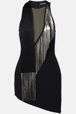 DAVID KOMA Verziertes Midikleid
