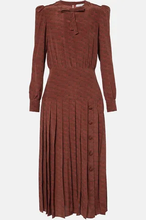 Alessandra Rich Bedrucktes Midikleid aus Seide