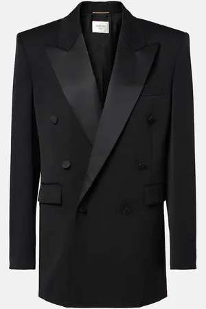 Saint Laurent Smokingjacke aus Wolle mit Satin