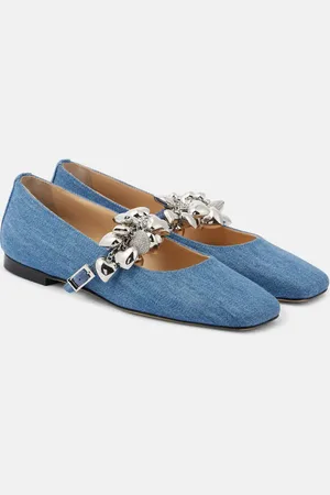 Mach & Mach Mary-Jane-Ballerinas Puffy Heart aus Denim