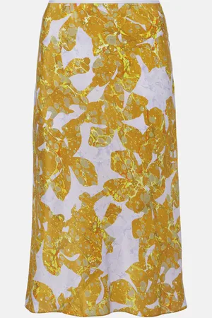 DRIES VAN NOTEN Bedruckter Midirock aus Seide
