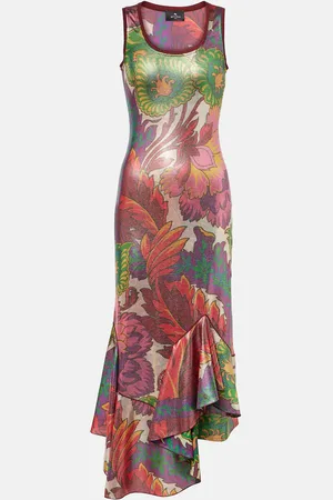 Etro Bedrucktes Midikleid aus Lamé