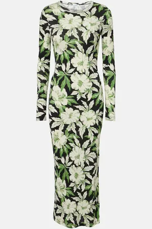 Loewe Maxikleid Trapeze aus Baumwolle und Seide