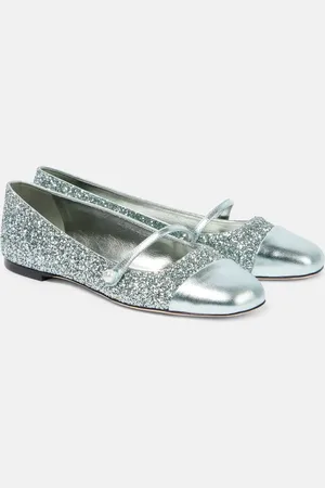 Jimmy Choo Ballerinas Elisa mit Glitter und Leder