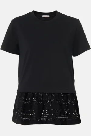 Moncler T-Shirt aus Baumwolle mit Spitze