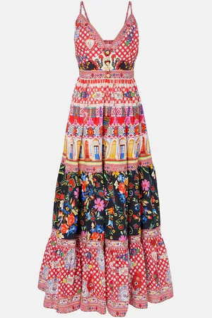 Camilla Bedrucktes Maxikleid aus Baumwolle