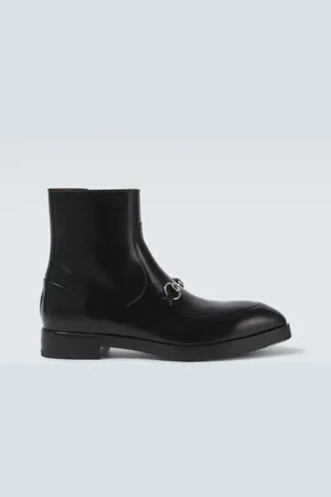 Gucci Ankle Boots Horsebit aus Leder