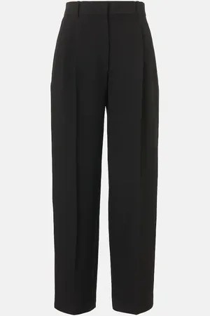 The Row Weite Hose Lilas aus einem Wollgemisch