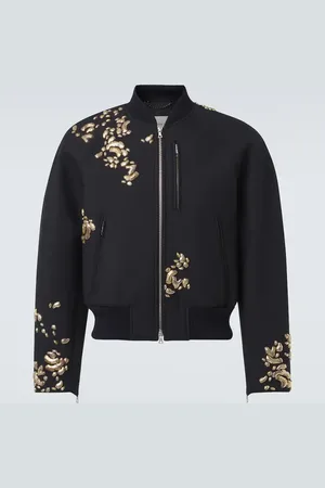 DRIES VAN NOTEN Bestickte Bomberjacke aus einem Wollgemisch