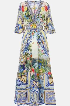 Camilla Bedrucktes Maxikleid aus Seide