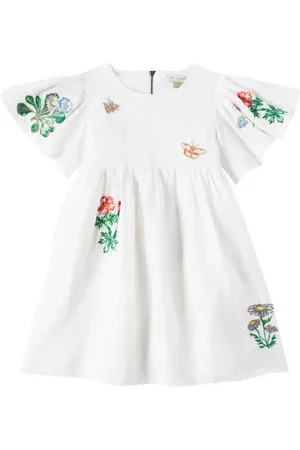 Stella McCartney Besticktes Kleid aus Leinen und Baumwolle