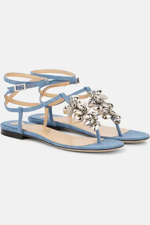 Mach & Mach Verzierte Sandalen Puffy Heart aus Denim