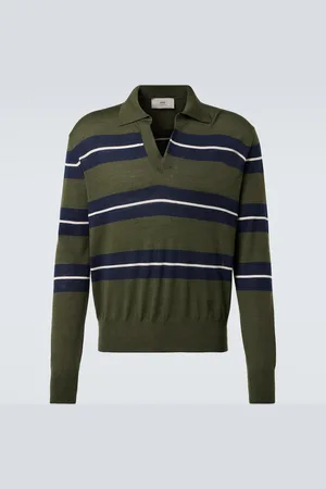 Ami Polopullover aus Wolle und Seide