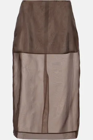 The Frankie Shop Midirock Peri aus einem Seidengemisch