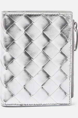 Bottega Veneta Portemonnaie Small aus Metallic-Leder