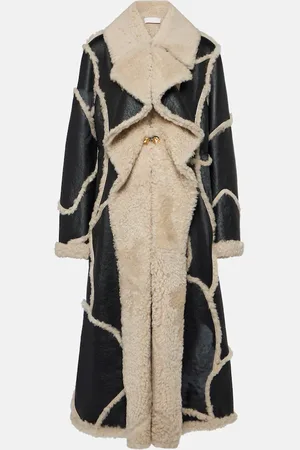 Chloé Chloé Mantel aus Shearling und Leder