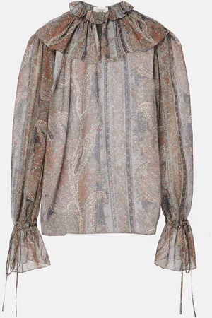 Saint Laurent Top aus Seiden-Georgette