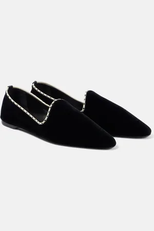 Totême Slip-Ons aus Samt mit Leder
