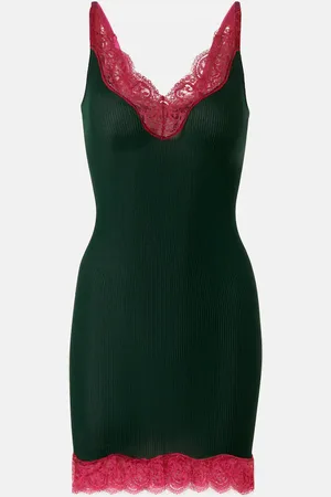 Saint Laurent Slipdress aus Seiden-Jersey mit Spitze