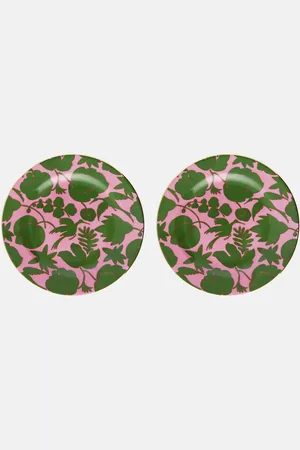 La DoubleJ Set Wildbird Rosa aus zwei Desserttellern