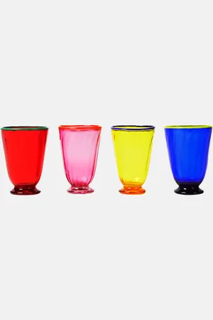 La DoubleJ Set Rainbow Mix aus vier Gläsern