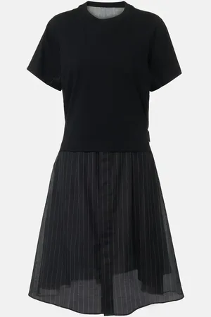 SACAI Minikleid aus Baumwoll-Jersey und Organza