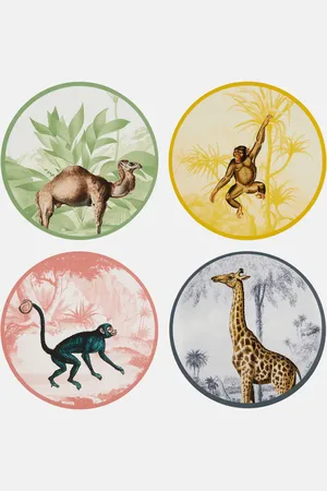 Les-Ottomans Set La Menagerie Ottomane aus vier Tischsets