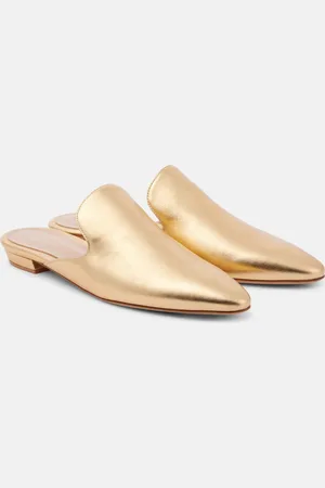 Gianvito Rossi Slippers Raja aus Metallic-Leder