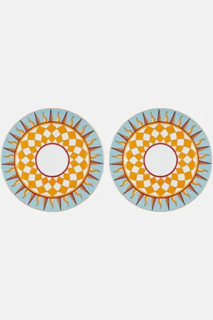 La DoubleJ Set Ra Sky Blue aus zwei Desserttellern