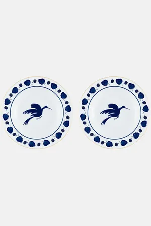 La DoubleJ Set Wildbird Blu aus zwei Suppentellern