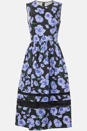 Carolina Herrera Midikleid aus einem Baumwollgemisch