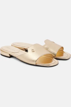 Jimmy Choo Pantoletten Dina aus Metallic-Leder