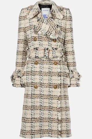 Burberry Mantel Check aus Bouclé