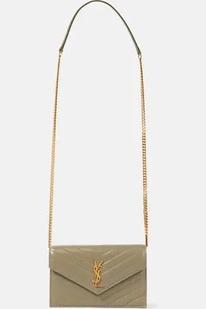 Saint Laurent Portemonnaie mit Kettenriemen Cassandre Envelope aus Leder